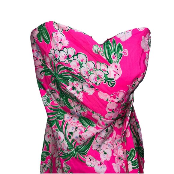 NWT! Lilly Pulitzer Multicolor Floral Stella Strapless Stress Bow Dress Sz 8 - Picture 9 of 16